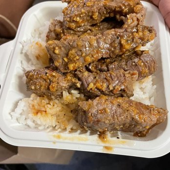 Sam's Kitchen - Spicy garlic beef - Food Stands Near Me - Honolulu, Hawaii Sam's Kitchen - Spicy garlic beef - Food Stands Near Me - Honolulu, Hawaii