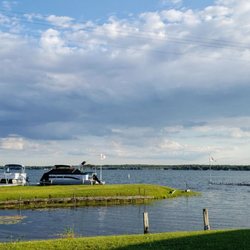 Sand Bay Trading Co. & Woody’s Grand Lake - View of Grand Lake from the outdoor dining area.
