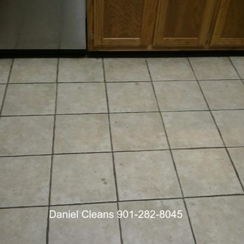 Daniel Cleans - Stained tile before cleaning! - Carpet Cleaning Near Me - Memphis, Tennessee