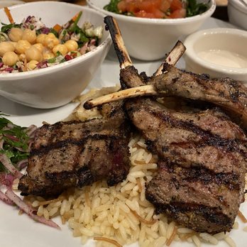 Ammatoli - Lamb chop with rice vermicelli, coleslaw, and tabbouleh - Mediterranean Near Me - Long Beach, California Ammatoli - Lamb chop with rice vermicelli, coleslaw, and tabbouleh - Mediterranean Near Me - Long Beach, California