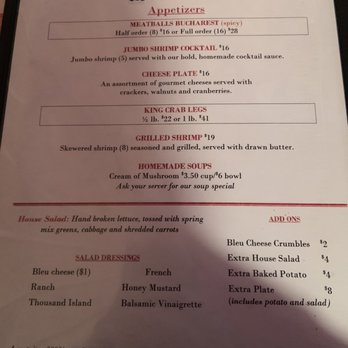 Janko's Little Zagreb - Appetizer menu - Steakhouses Near Me - Bloomington, Indiana