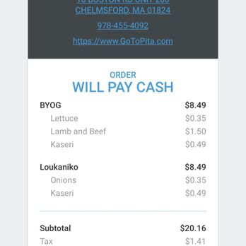 Pita - Incorrect order after processing. - Salad Near Me - Chelmsford, Massachusetts Pita - Incorrect order after processing. - Salad Near Me - Chelmsford, Massachusetts