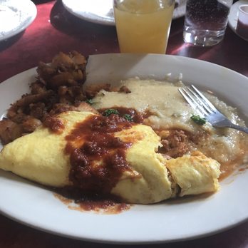 Lucile's Creole Cafe - Cajun omelette with grits and potatoes - Cajun/Creole Near Me - Boulder, Colorado