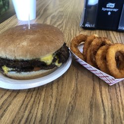 Duncan's Market & Grill - Double Cheeseburger and side of onion rings.