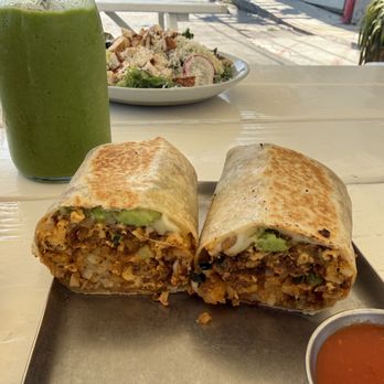 Blueys Kitchen - Breakfast Burrito with Chorizo, added Avocado - Cafes Near Me - Santa Monica, California