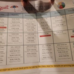 Spa Fitness & Wellness Center - August schedule