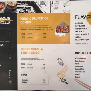 Katy Hoodadak - the menu of the restaurant - Chicken Shop Near Me - Katy, Texas