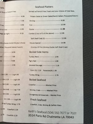 Menu photo 5 Keith's Seafood Chalmette, LA