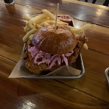 Brew Kitchen Bar - Hot chix sandwich with fries - Gastropubs Near Me - Monterey Park, California Brew Kitchen Bar - Hot chix sandwich with fries - Gastropubs Near Me - Monterey Park, California