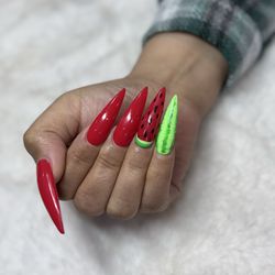 2Q Nail Bar - Watermelon Gelx Nails