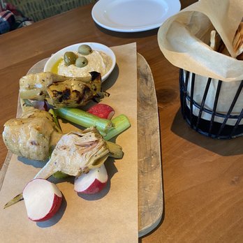 Seasons 52 - Grilled Artichokes with Preserved Lemon Hummus - Seafood Near Me - Buford, Georgia