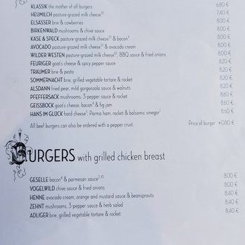 Hans im Glück - Menu - Burgers Near Me - Nuremberg, BY