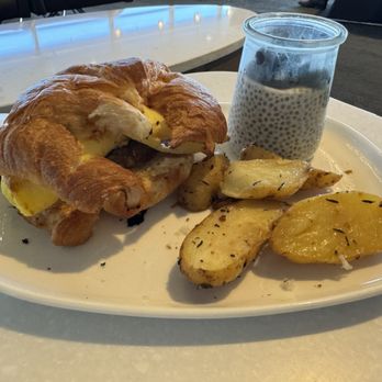 Delta Sky Club - Breakfast buffet items. Coconut chia seed pudding was delicious! - Airport Lounges Near Me - Arlington, Virginia Delta Sky Club - Breakfast buffet items. Coconut chia seed pudding was delicious! - Airport Lounges Near Me - Arlington, Virginia