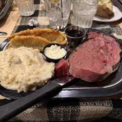 Roepke's Village Inn - Prime rib with walleye parm combo