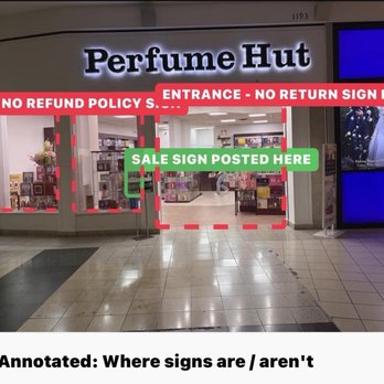 Perfume Hut, Moreno Valley Mall - Nowhere does it say no exceptions no refunds - Perfume Near Me - Moreno Valley, California
