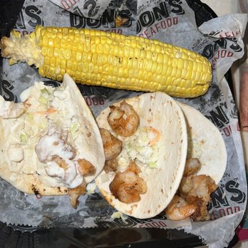 Dons Seafood- Hammond - Shrimp Tacos w/cabbage slaw, Ranch Dressing, and Boiled Corn on the Cob! No Flavor! - Seafood Near Me - Hammond, Louisiana Dons Seafood- Hammond - Shrimp Tacos w/cabbage slaw, Ranch Dressing, and Boiled Corn on the Cob! No Flavor! - Seafood Near Me - Hammond, Louisiana