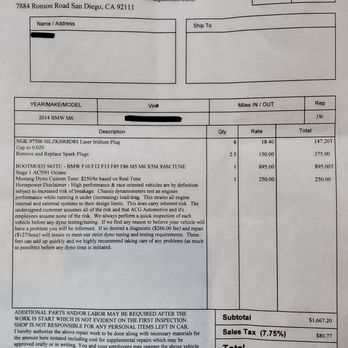 ACG Automotive - Estimate for Dyno Tune - Tires Near Me - San Diego, California ACG Automotive - Estimate for Dyno Tune - Tires Near Me - San Diego, California