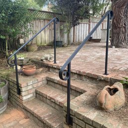 two railings leading to upper garden