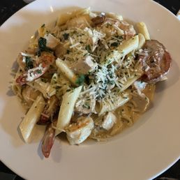 Penne Pasta with chicken & shrimp Penne Pasta with chicken & shrimp