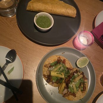 LMNO - Chicken tinga quesadilla & Adobada tacos - Mexican Near Me - Philadelphia, Pennsylvania