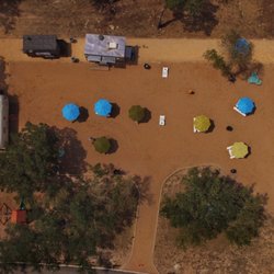 Tia's Kitchen - Aerial view of the food trailer park
