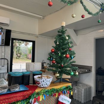 Annex Coffee House - a christmas tree in the kitchen - Cafes Near Me - Gulfport, Florida