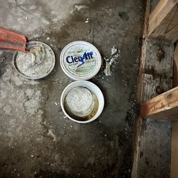 Water on the floor after the initial leak