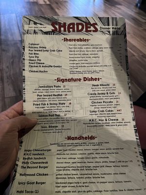 Menu photo 1 Shades Bar & Grill Inlet Beach, FL