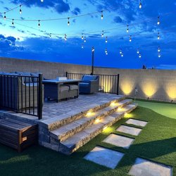 East Ridge Landscaping - I asked John to add uplights to our backyard and pathway lights to the front. He did not disappoint!