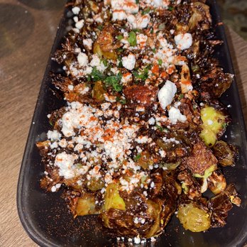 Amada - Brussel Sprouts w/ Chorizo, Goat Cheese & Fennel Pollen - Tapas Bars Near Me - Atlantic City, New Jersey