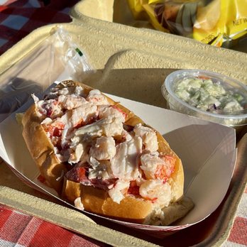 Happy Clam Shack - Lobster roll packed with lobster; no filler! Great coleslaw too. - Seafood Near Me - Bar Harbor, Maine Happy Clam Shack - Lobster roll packed with lobster; no filler! Great coleslaw too. - Seafood Near Me - Bar Harbor, Maine