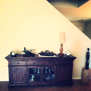 Living Spaces - Solid wood sideboard ..'Elements' one of a kind solid teak stool to the right - Furniture Stores Near Me - Glendale, Arizona Living Spaces - Solid wood sideboard ..'Elements' one of a kind solid teak stool to the right - Furniture Stores Near Me - Glendale, Arizona
