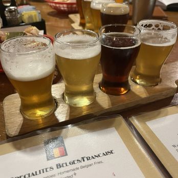 Cafe Brussels - Beer flight - Belgian Near Me - Houston, Texas Cafe Brussels - Beer flight - Belgian Near Me - Houston, Texas