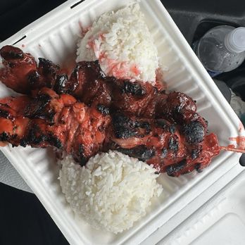 Fil-Am Cuisine - Rice with 2 BBQ Special pork and chicken - Filipino Near Me - Daly City, California Fil-Am Cuisine - Rice with 2 BBQ Special pork and chicken - Filipino Near Me - Daly City, California