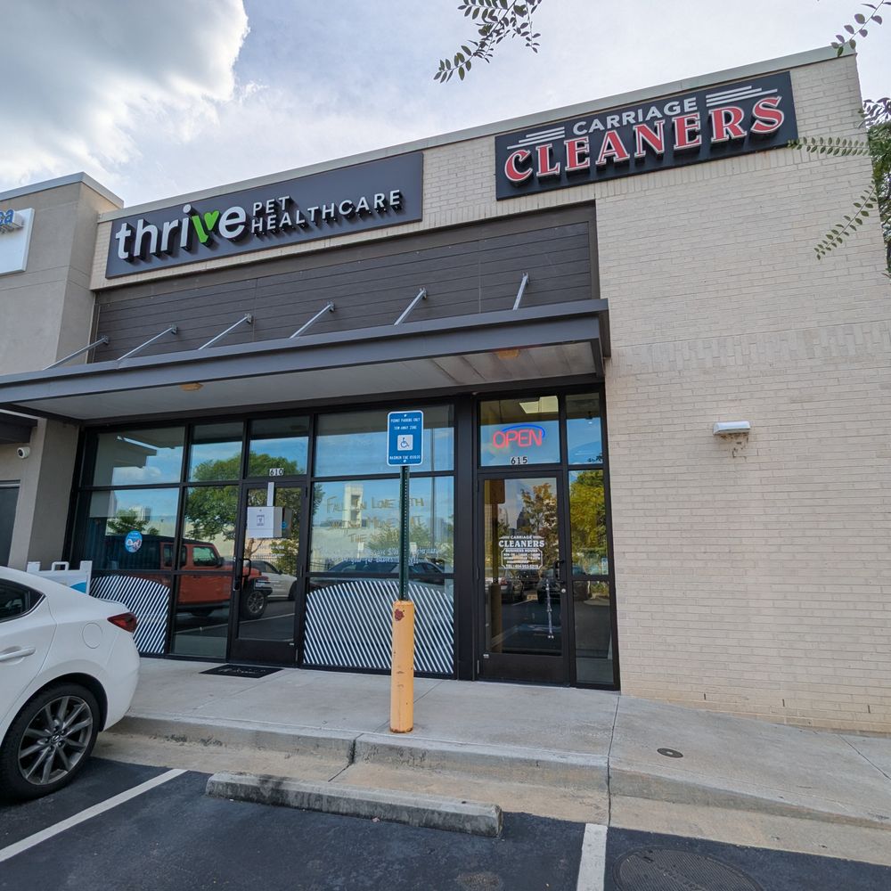 Carriage Cleaners - Outside. Storefront on Wednesday August 27, 2025. Located in a tiny corner space at West Midtown Center, next door to Thrive Pet Healthcare. - Dry Cleaning Near Me - Atlanta, Georgia Carriage Cleaners - Outside. Storefront on Wednesday August 27, 2025. Located in a tiny corner space at West Midtown Center, next door to Thrive Pet Healthcare. - Dry Cleaning Near Me - Atlanta, Georgia