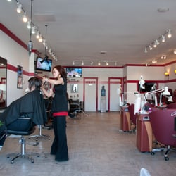 Le & Be - Lindsay working on hair, and a view of the salon
