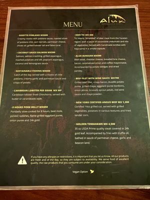 Menu photo 3 Alux Restaurant Playa del Carmen, ROO Menu photo 3 Alux Restaurant Playa del Carmen, ROO