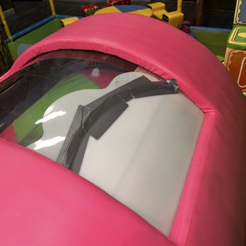 My Lil Town - Lots of play structure were damaged and were duct taped with cardboard. - Indoor Playcenter Near Me - San Gabriel, California