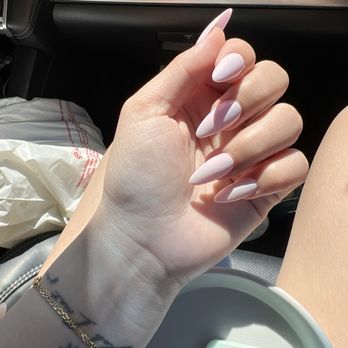 K&T Nails and Spa - Pink shimmer nails done by Kim! - Waxing Near Me - Cypress, California
