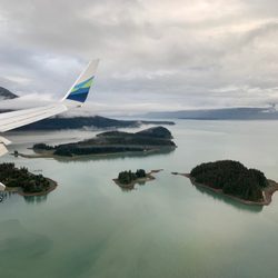 Alaska Airlines - Arriving in Juneau, Alaska.