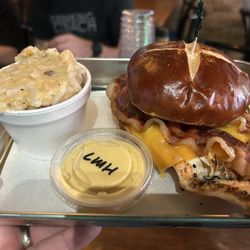 Chicago Street Pub - The Slammer: Grilled chicken, cheddar, bacon on a pretzel roll