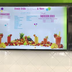 Frosty Frills Ice Creams & More - Menu