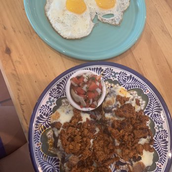 Polanquito - Molletes with added chorizo and eggs - Tacos Near Me - Houston, Texas Polanquito - Molletes with added chorizo and eggs - Tacos Near Me - Houston, Texas
