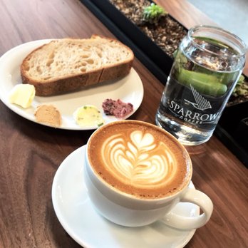 Sparrow Coffee - Cappuccino with Sourdough Toast - Coffee Roasteries Near Me - Naperville, Illinois
