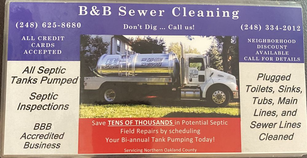 Slide of B&B Sewer Cleaning