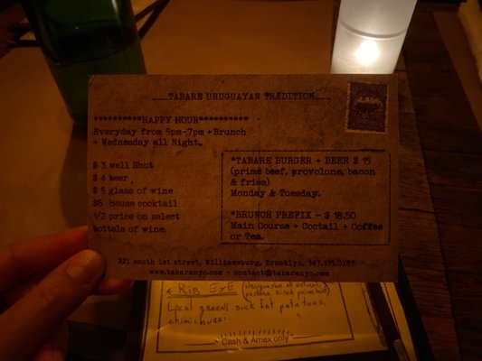Menu photo 5 Tabaré Williamsburg Brooklyn, NY Menu photo 5 Tabaré Williamsburg Brooklyn, NY