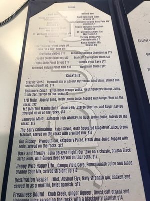 Menu photo 5 Martini Bar Baltimore, MD