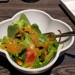 Small salad with ginger dressing
