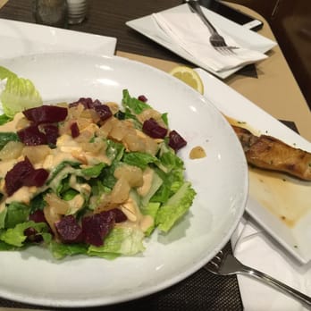 The Upper Crust - Beet salad with mahi mahi on the side - Pizza Near Me - Cedarhurst, New York