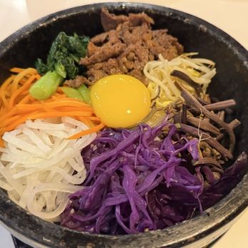 Korea Garden - Hot Stone Bowl Bibimbap w/Chopped Beef & Raw Egg $19.99 - Korean Near Me - Honolulu, Hawaii Korea Garden - Hot Stone Bowl Bibimbap w/Chopped Beef & Raw Egg $19.99 - Korean Near Me - Honolulu, Hawaii